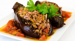 Eggplant stuffed with Beef & Rice
